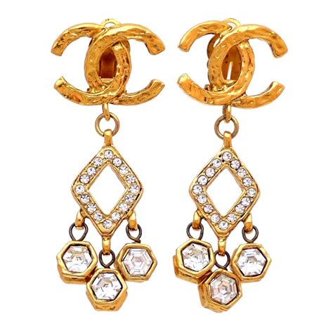 chanel cc logo earrings buy|chanel vintage logo earrings.